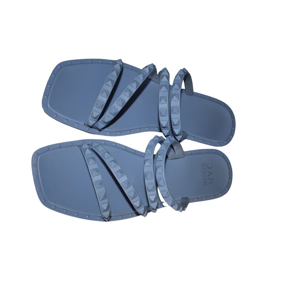 Madden NYC Light Blue Studded Jelly Slide Sandals Size 8